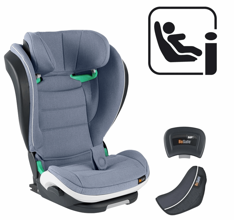 BeSafe iZi Flex FIX i-Size - fotelik samochodowy od 4 lat-12 lat, 100-150 cm -Niebieski Melange