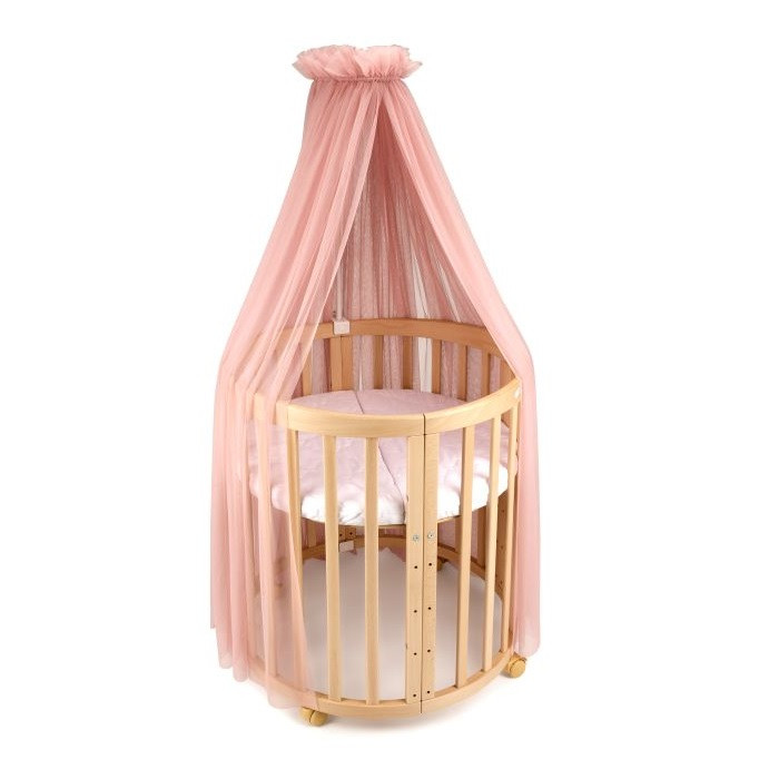 Waldin Tiulowy baldachim do łóżeczka ze stelażem-Różany