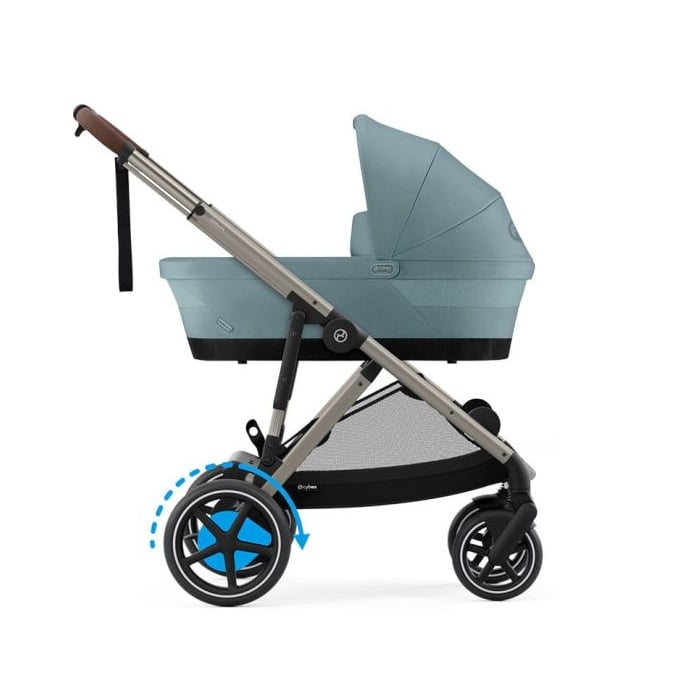 Cybex e-Gazelle S - elektryczny wózek głęboko-spacerowy-Stormy Blue (Taupe Frame)