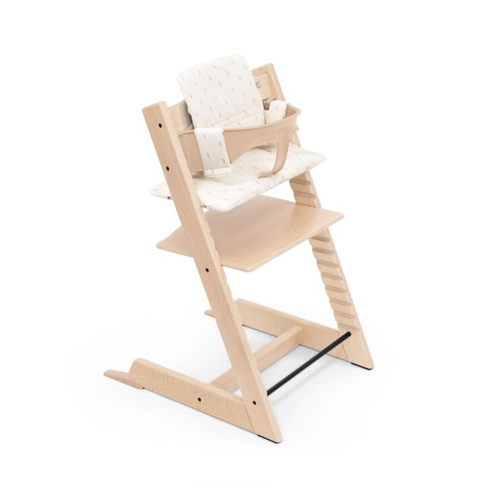 Stokke Tripp Trapp Bundle - krzesełko do karmienia + zestaw Baby Set V2 + poduszka Classic-Natural, Wheat Cream