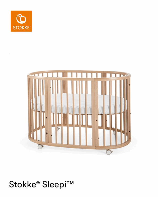 Stokke, Sleepi - owalne łóżeczko z materacem-Natural