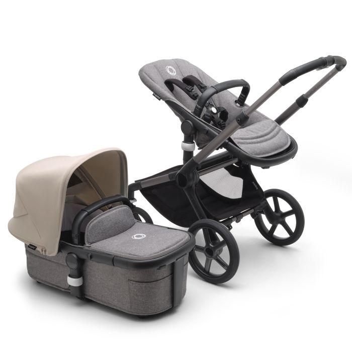 Bugaboo Fox 5 - wózek głęboko-spacerowy-Graphite-Desert Taupe-Grey Melange
