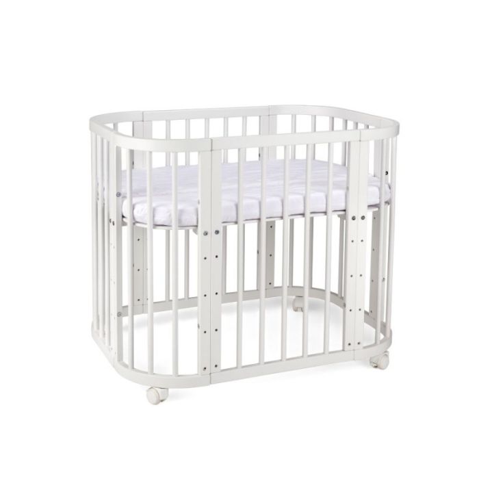 Waldin Łóżeczko 5w1 z materacem-Białe