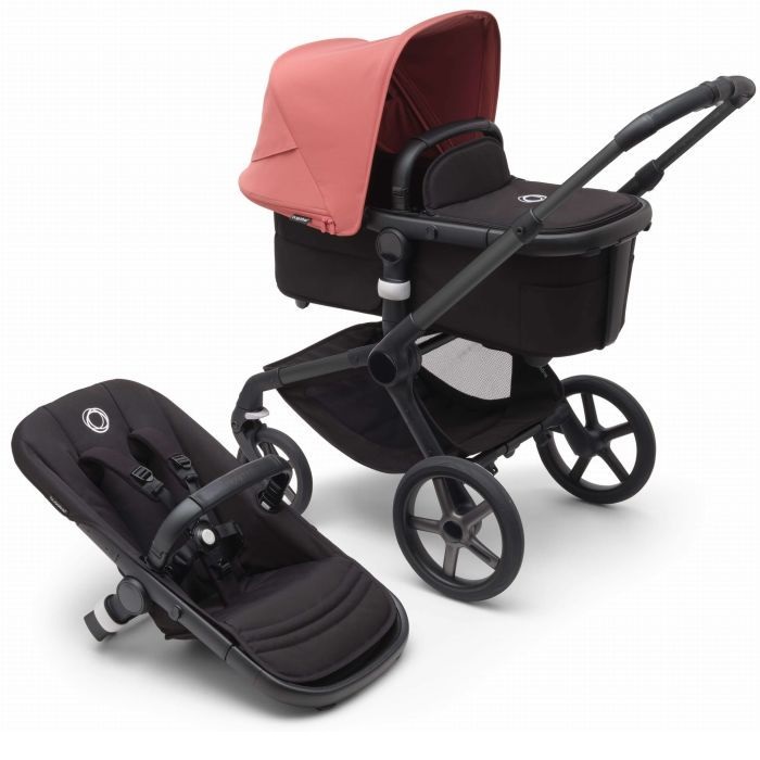 Bugaboo Fox 5 - wózek głęboko-spacerowy-Black-Sunrise Red-Midnight Black