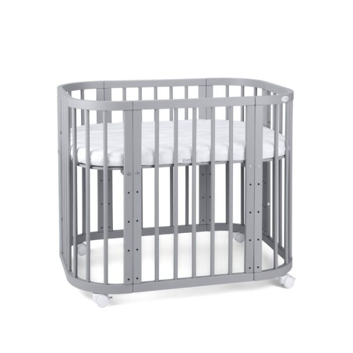 Waldin Łóżeczko 5w1 z materacem-Szare