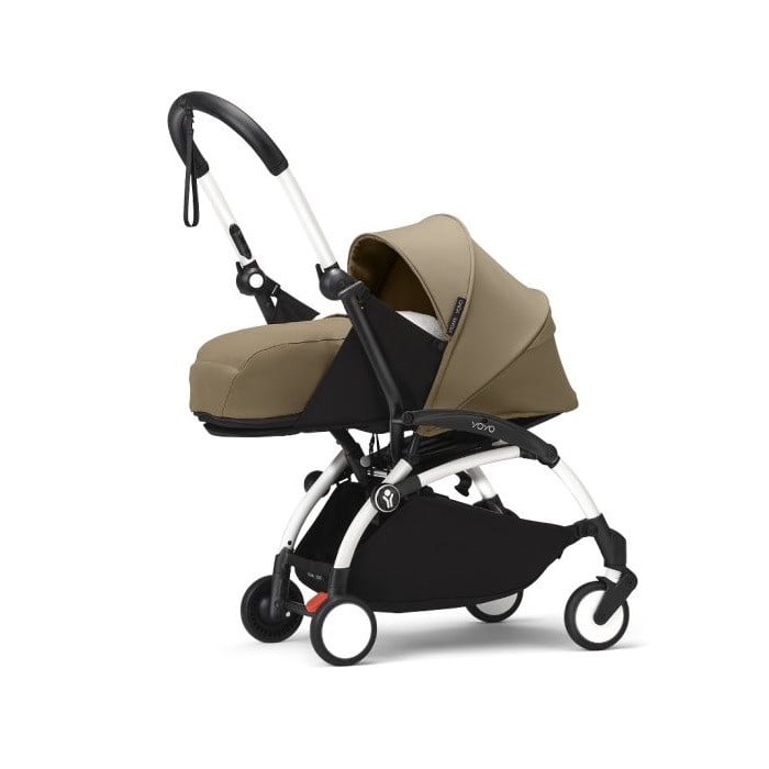 Stokke Yoyo 3 - wózek spacerowy z zestawem dla noworodków-Toffee/Biała rama