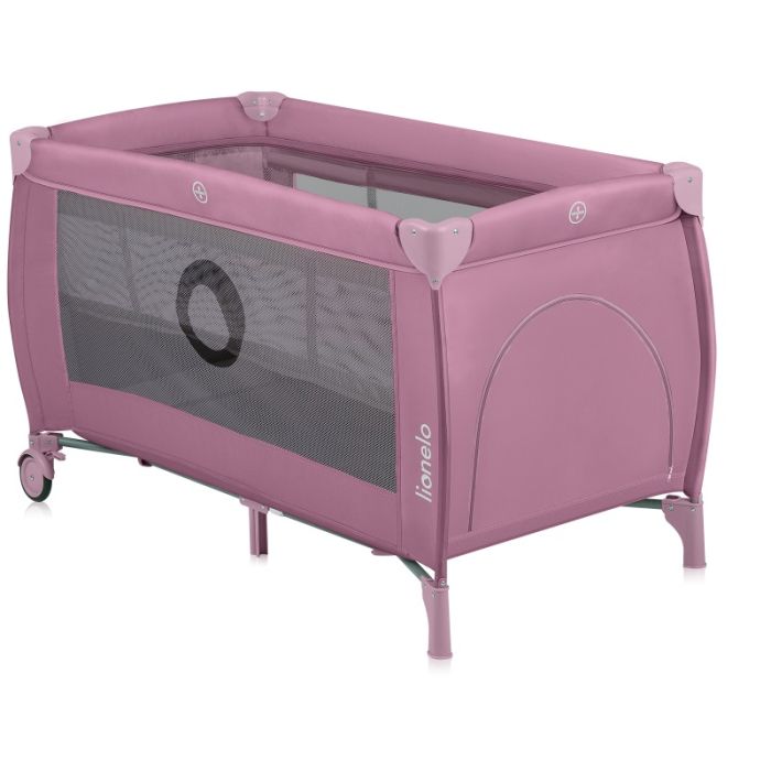 Lionelo Stefi Plus - łóżeczko turystyczne-Pink Magnolia