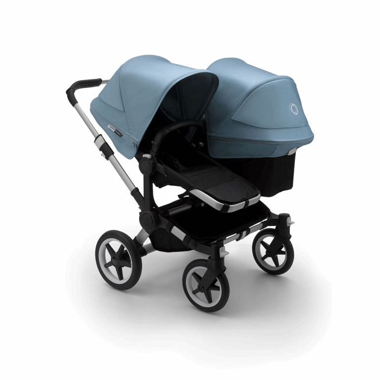 Bugaboo, Donkey3 Duo - wózek głęboko-spacerowy dla dwójki dzieci w różnym wieku -Alu -Black-Vapor Blue