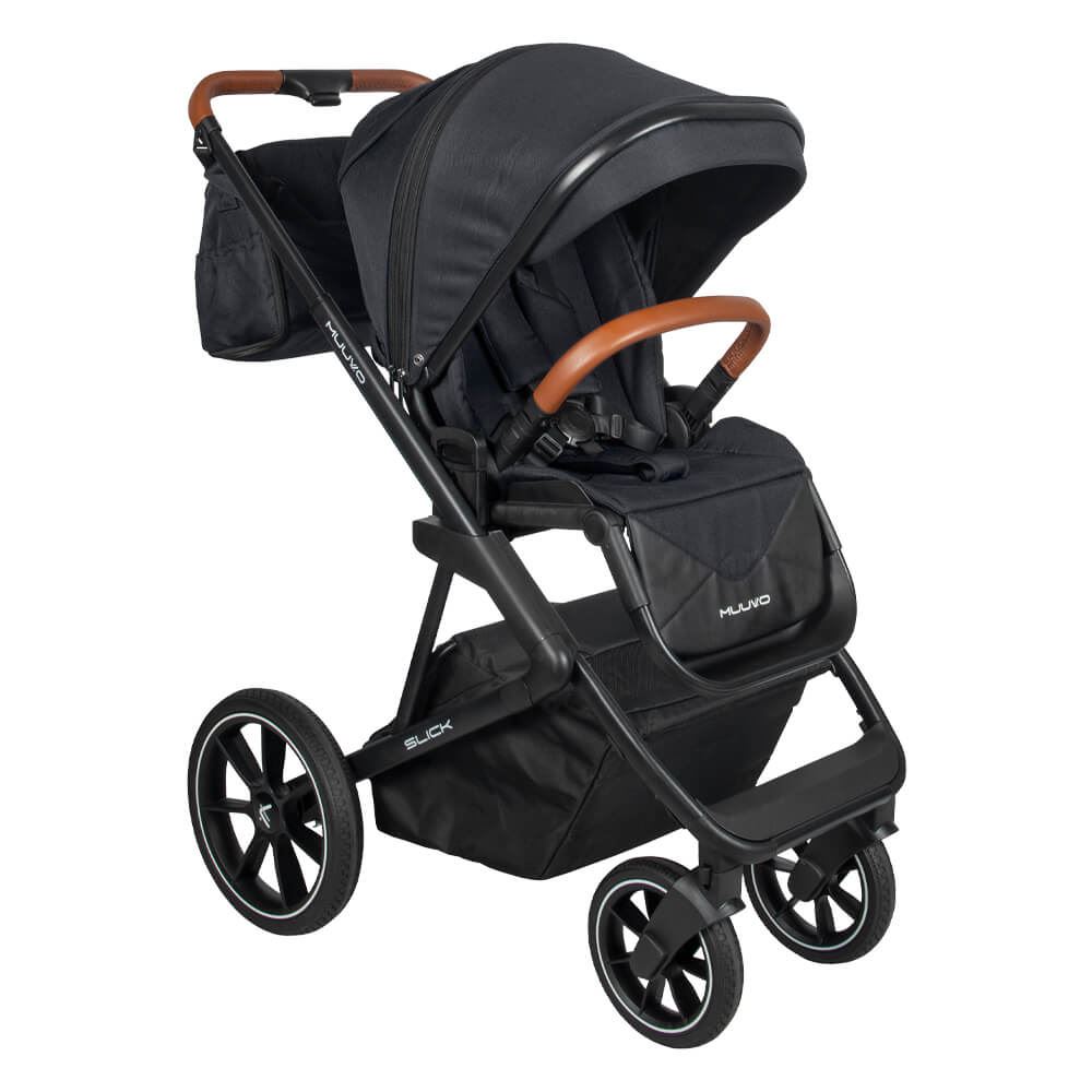 Muuvo Slick - wózek spacerowy z wyposażeniem-Black Lush