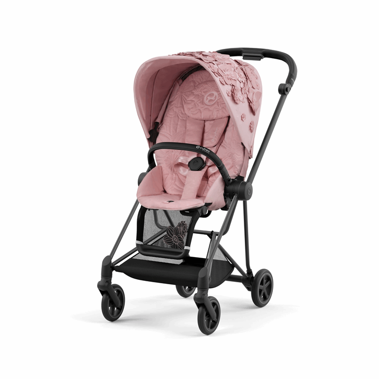 Cybex Mios 3.0 Fashion Edition - wózek spacerowy-Simply Flowers Pale Blush-Chrome z brązową rączką