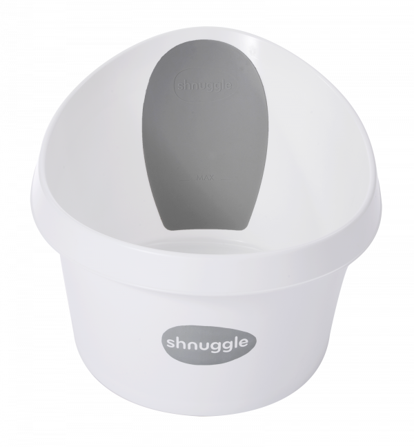 Shnuggle, Wanienka Toddler z piankowym oparciem-White and Slate Grey