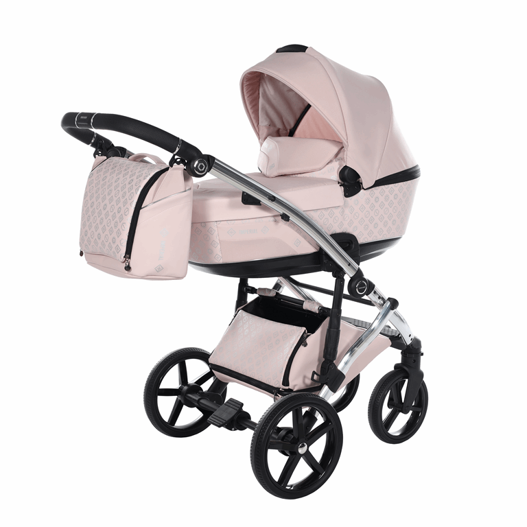 Tako Laret Imperial - uniwersalny wózek głęboko-spacerowy 2 w 1-15 Pink+Silver