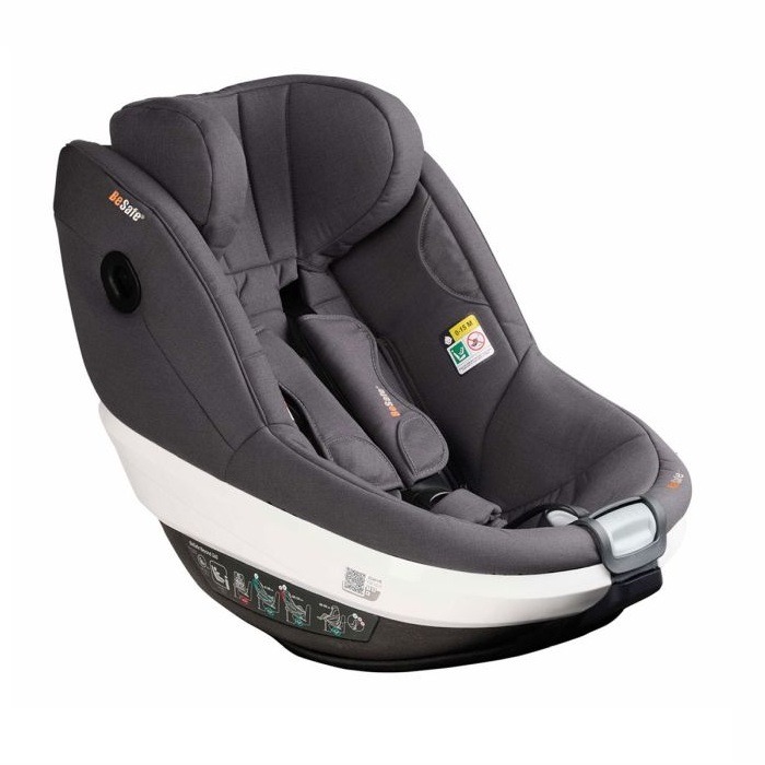 BeSafe Beyond 360 obrotowy fotelik dla maluchów od 61-125 cm, 9-22 kg, 6 miesięcy-6 lat-Dark Grey Melange