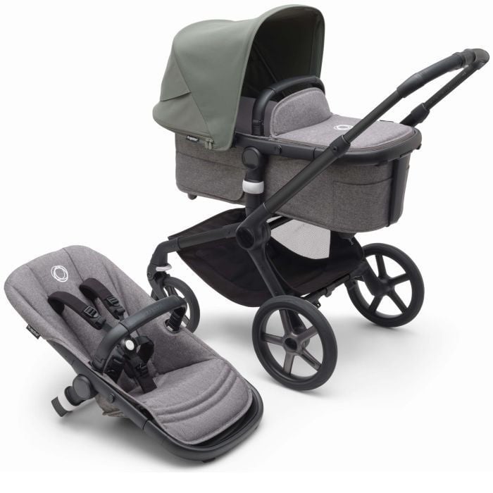 Bugaboo Fox 5 - wózek głęboko-spacerowy-Black-Forest Green -Grey Melange