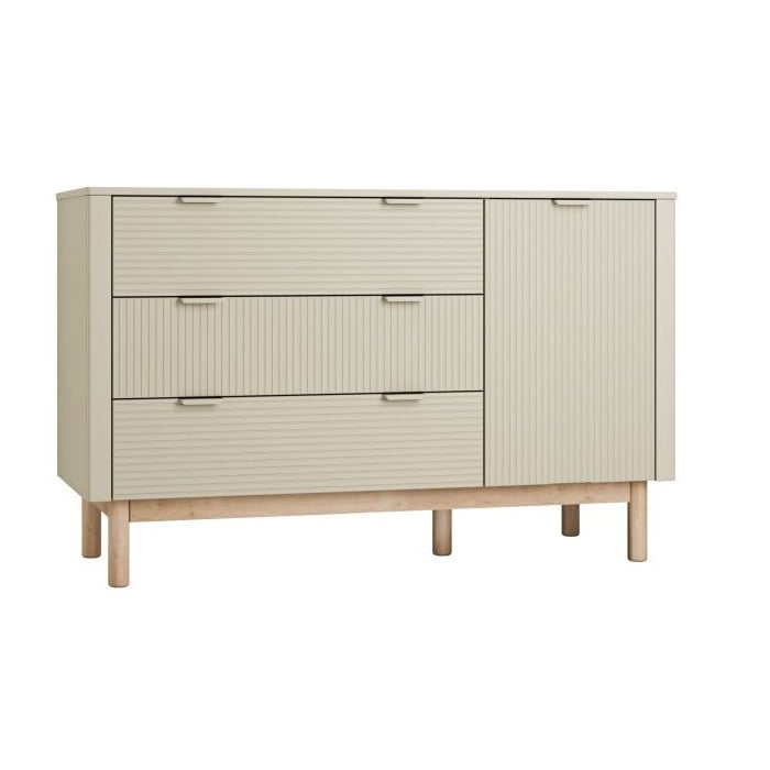 Pinio Miloo - komoda 3 szuflady + 1 drzwi-Szampański