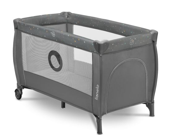 Lionelo Stefi Plus - łóżeczko turystyczne-Grey Multicolor