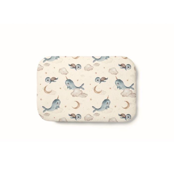 Waldin Bambusowa poduszka dziecięca z wypełnieniem 60 x 40 cm-Wieloryb Kremowy
