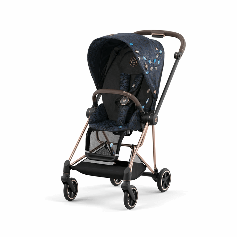 Cybex Mios 3.0 Fashion Collection - wózek spacerowy z gondolą Lux-Jewels of Nature-Chrome z czarną rączką