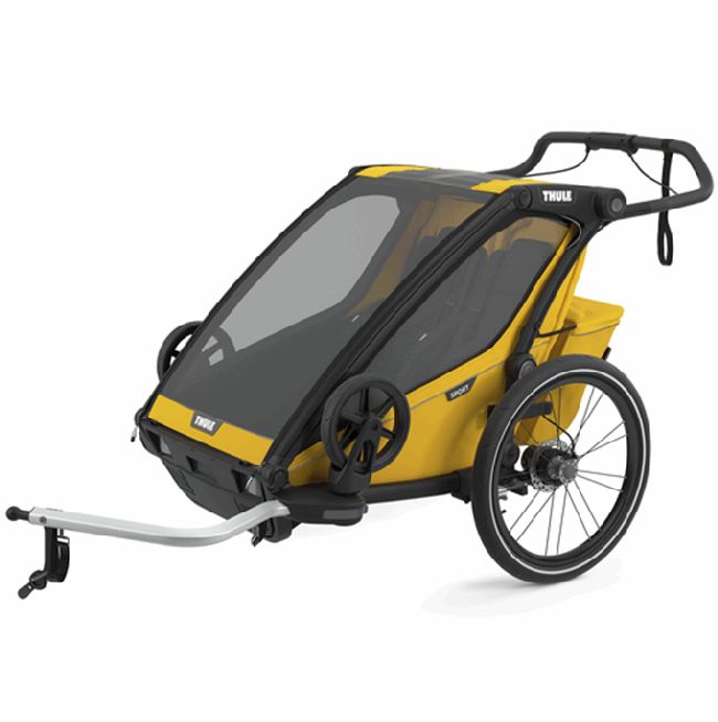 Thule Chariot Sport 2 - Przyczepka rowerowa dla jednego lub dwójki dzieci-Spectra Yellow on Black