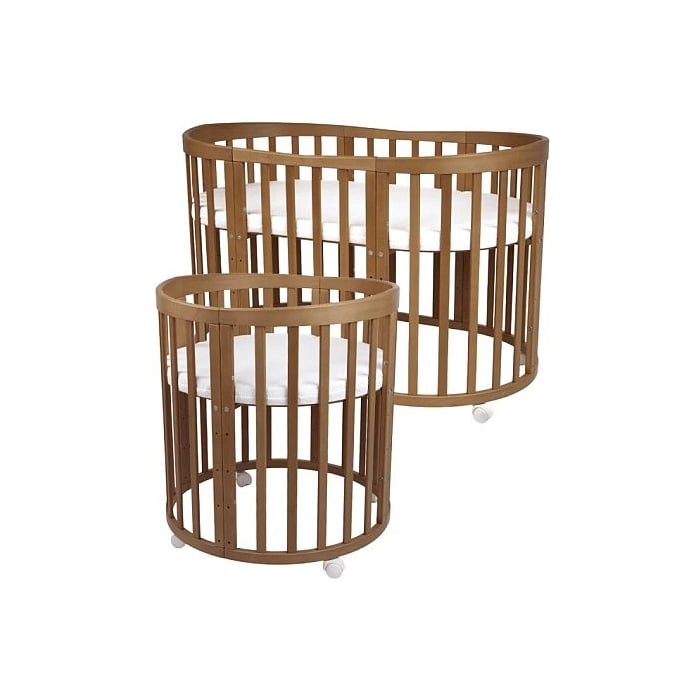 Waldin Owalne łóżeczko z materacem 7w1-Vintage