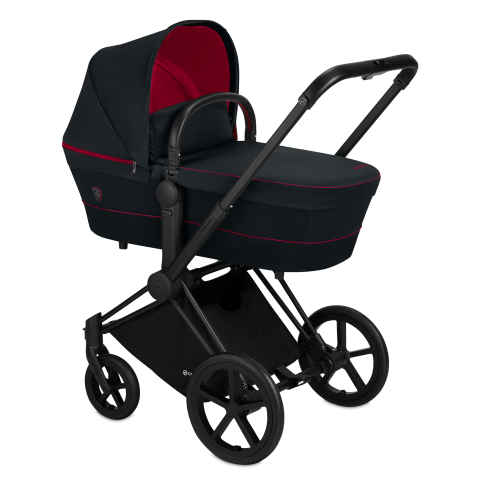 Cybex, Priam 2.0 Fashion Collection - wózek głęboko-spacerowy -Scuderia Ferrari Victory Black-Chrome z czarną rączką