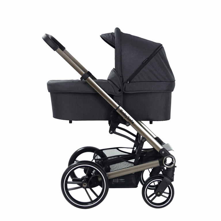 Babysafe Lucky - uniwersalny wózek głęboko-spacerowy -Black