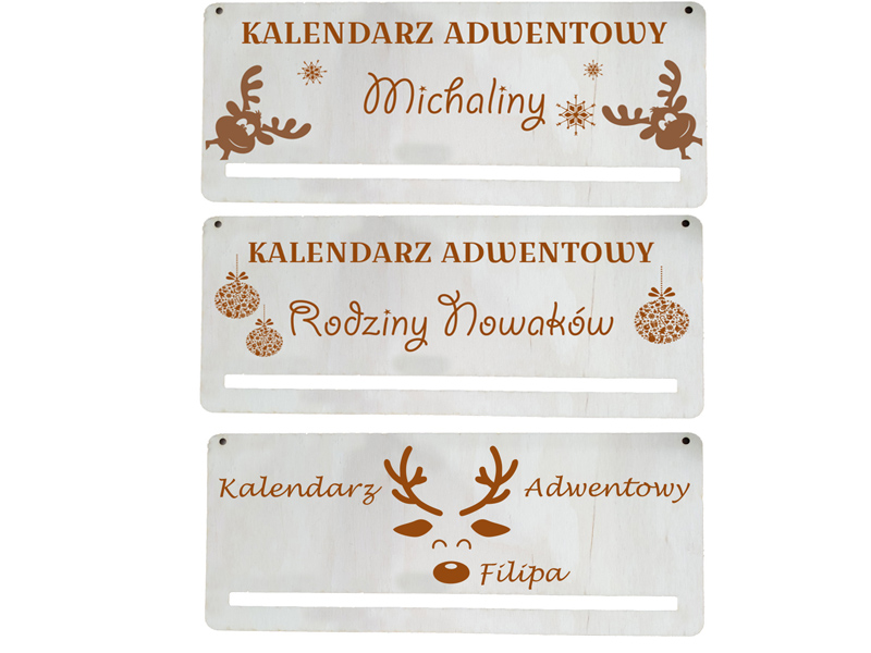 Kalendarz adwentowy tabliczka grawer personalizacja IMIĘ