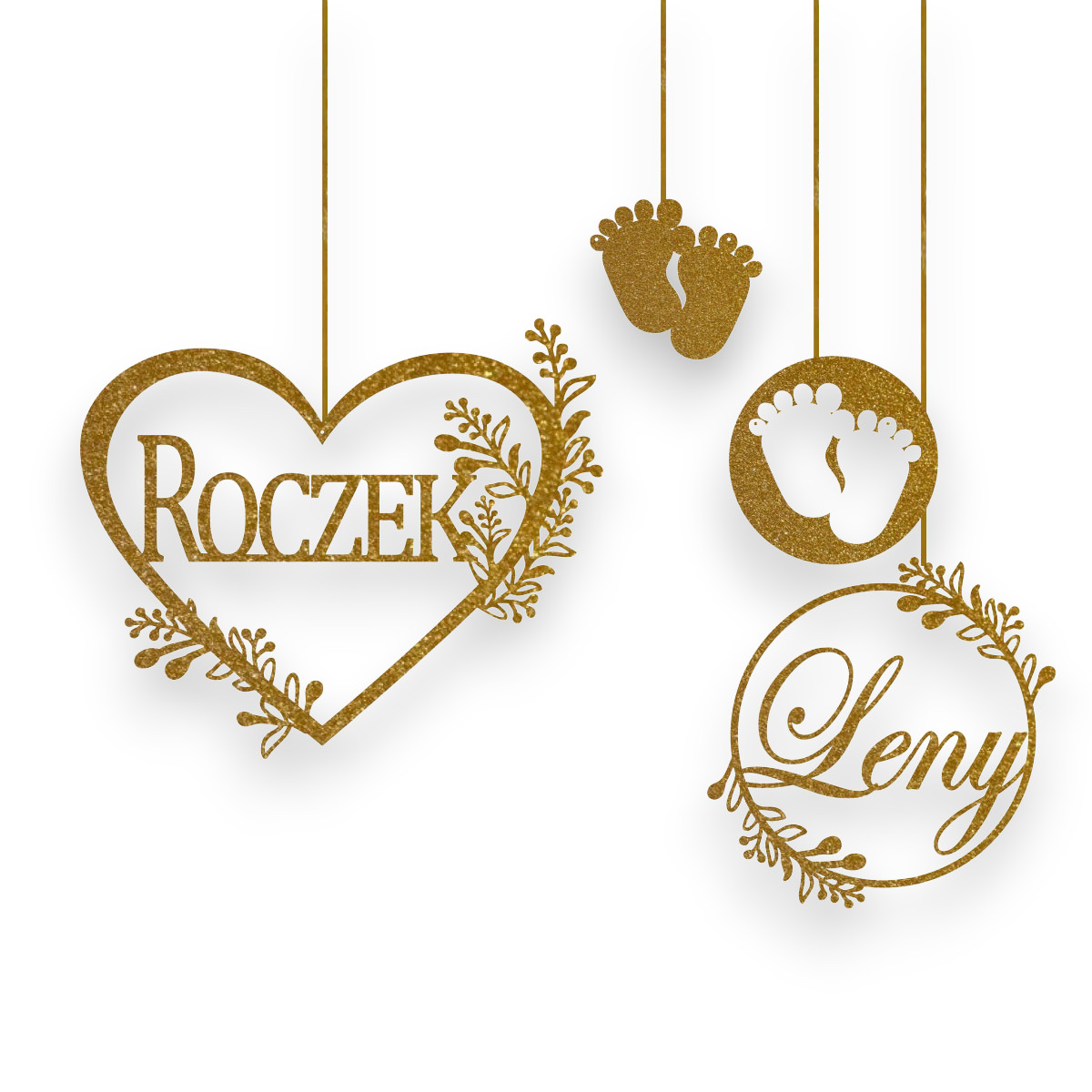 Baner na Roczek z imieniem koła, obręcze dekoracja ścianka Tablica drewniana zestaw złoty