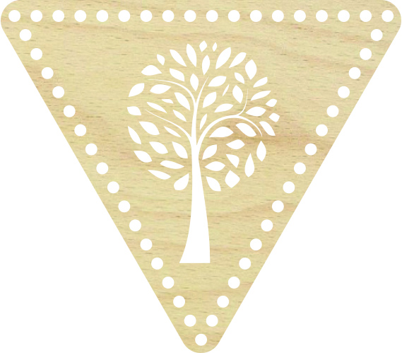 Baza dno koszyka trójkąt z drzewkiem do makramy prezent święta 18cm, 6mm