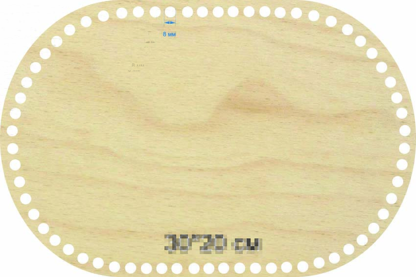 Baza dno koszyka owal 30x20cm, 8mm
