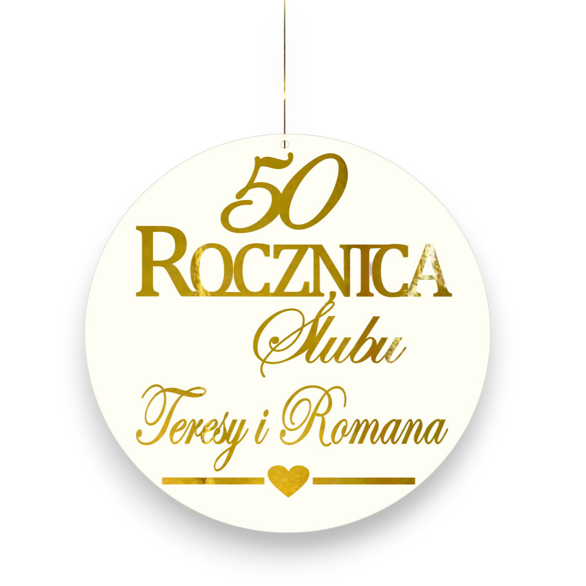 Baner na Rocznicę Ślubu Tablica Ścianka Koło różowe złote lustro