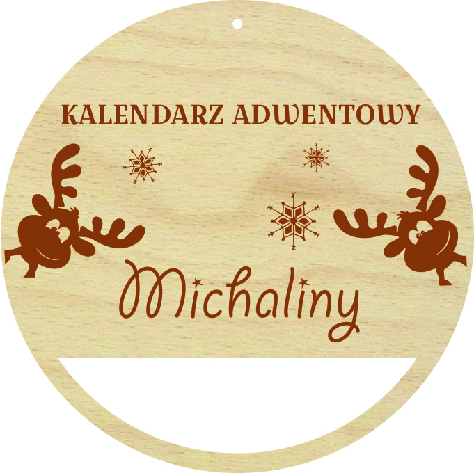 Kalendarz adwentowy tabliczka obręcz baza makrama grawer personalizacja IMIĘ zawieszka świeta Boże Narodzenie