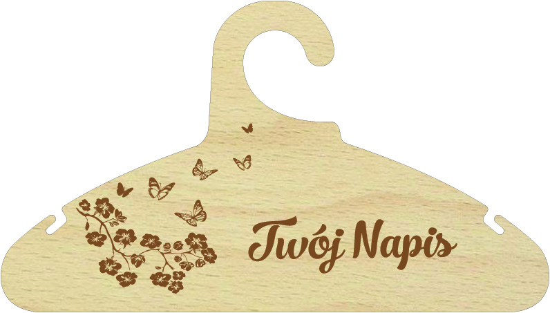 Drewniany wieszak na ubrania dzieciece, niemowlęce z Twoim napisem, Imię, grawer, personalizacja Urodziny, Chrzest, Roczek