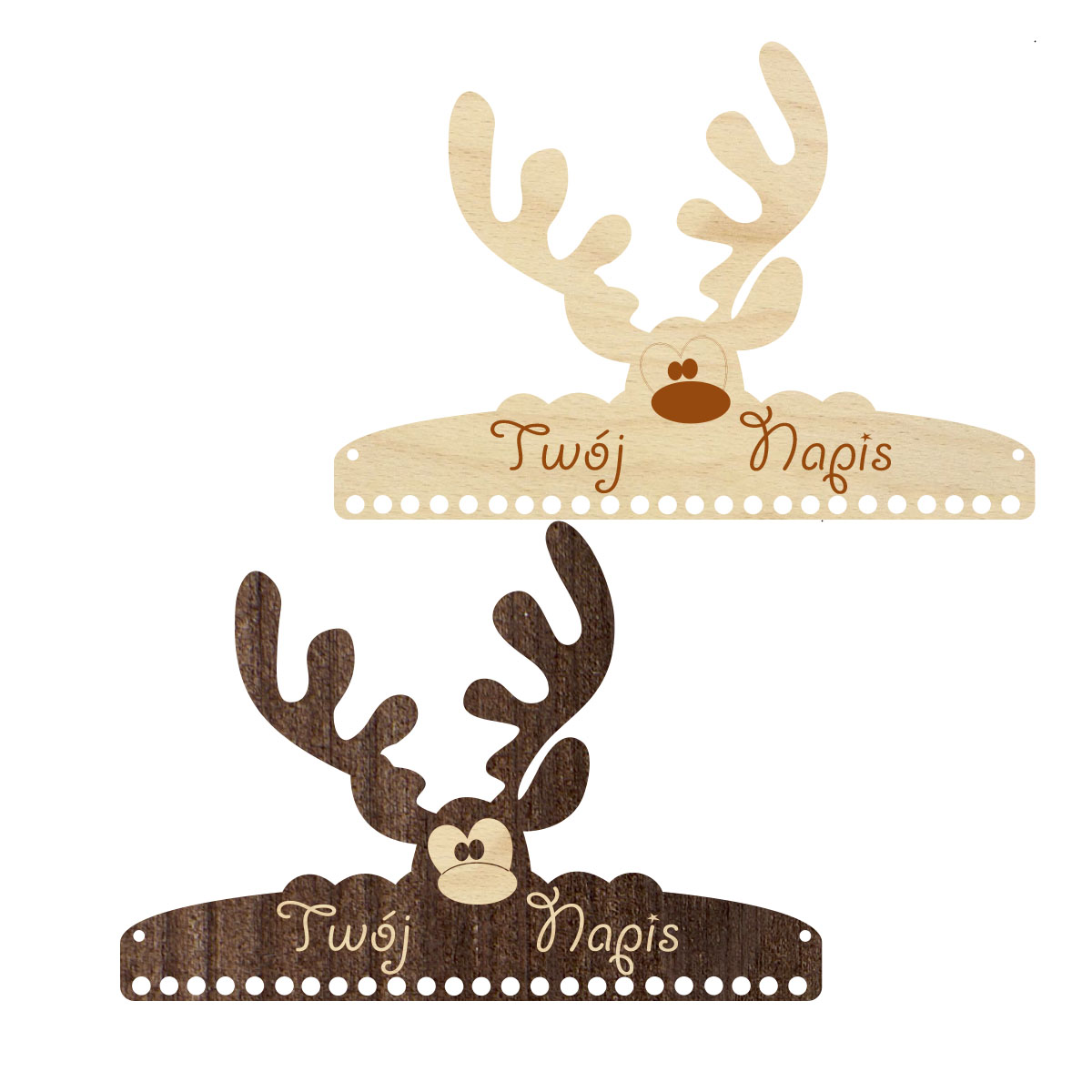 Kalendarz adwentowy drewniany tabliczka renifer święta prezent Baza IMIĘ napis LOGO