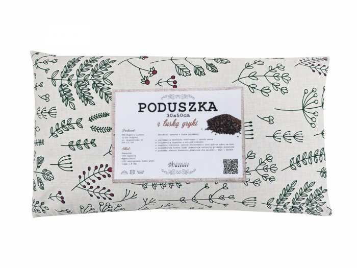 Poduszka z łuską gryki 30x50 wz. 3 roślinki