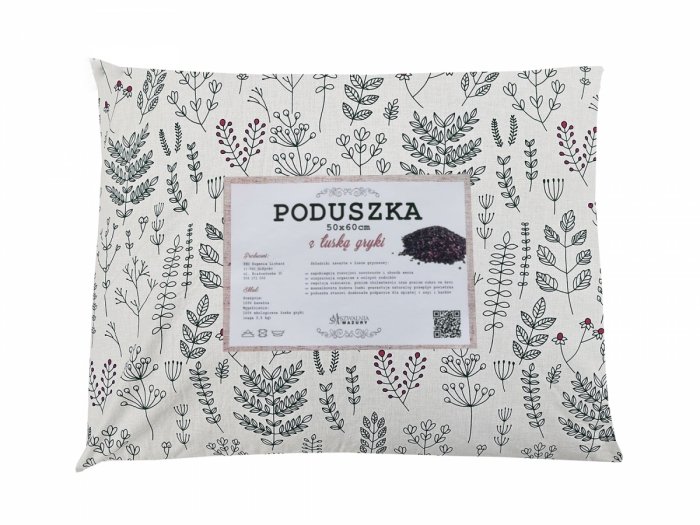 Poduszka z łuską gryki 50x60 wz. 3 roślinki
