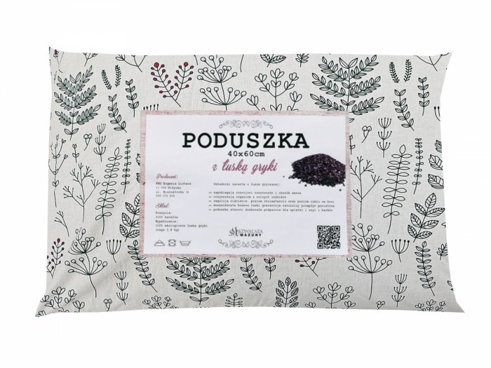 Poduszka z łuską gryki 40x60 wz. 3 roślinki
