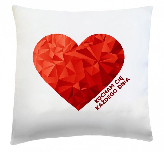Poduszka na Walentynki 40x40 wz. Serce 07