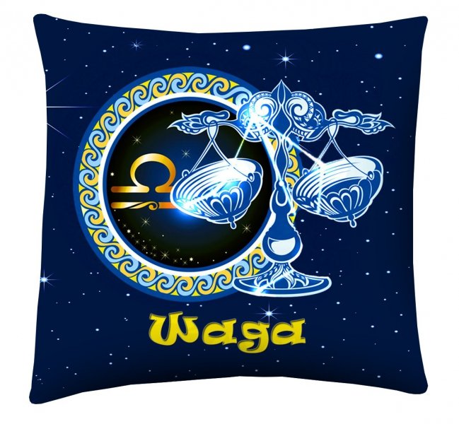 Poduszka z nadrukiem dwustronnym Znak Zodiaku 40x40 wz. Waga