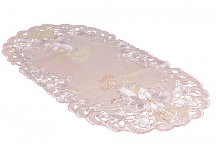 Obrus Świąteczny Boże Narodzenie 35x70wz. BN 8963/E Kolor: beżowy