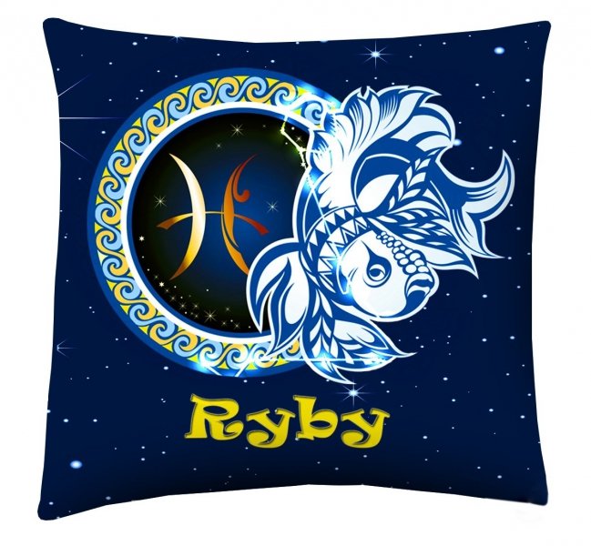 Poduszka z nadrukiem dwustronnym Znak Zodiaku 40x40 wz. Ryby