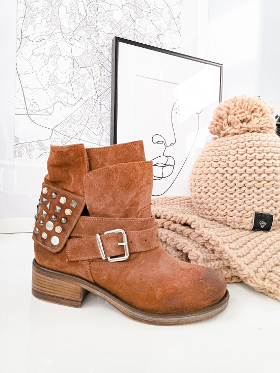 Botki damskie 0066/4 Cognac Ostatnie pary