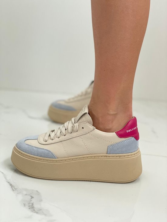 Sneakers SN41 - 15 Beżowy / Niebieski / Fuksja