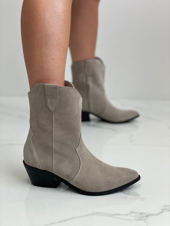 Botki damskie 0039/4 Szary welur outlet