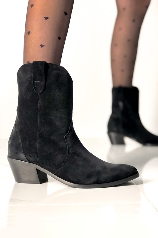 Botki damskie 0039/4 Czarny welur