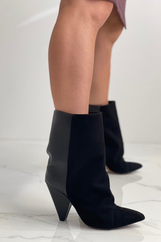 Botki damskie 4807K90/15 Czarny lico/zamsz outlet