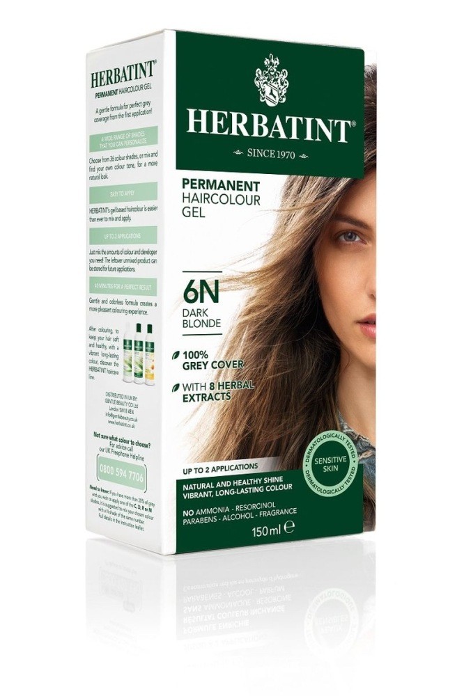 NATURALNA FARBA DO WŁOSÓW Herbatint trwała 6N CIEMNY BLOND 150 ml