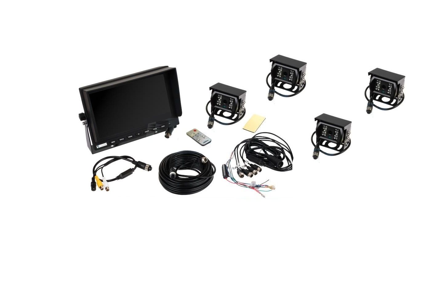 Zestaw Kamera cofania Wyświetlacz 9" + 4 kamery + Przewód 15m