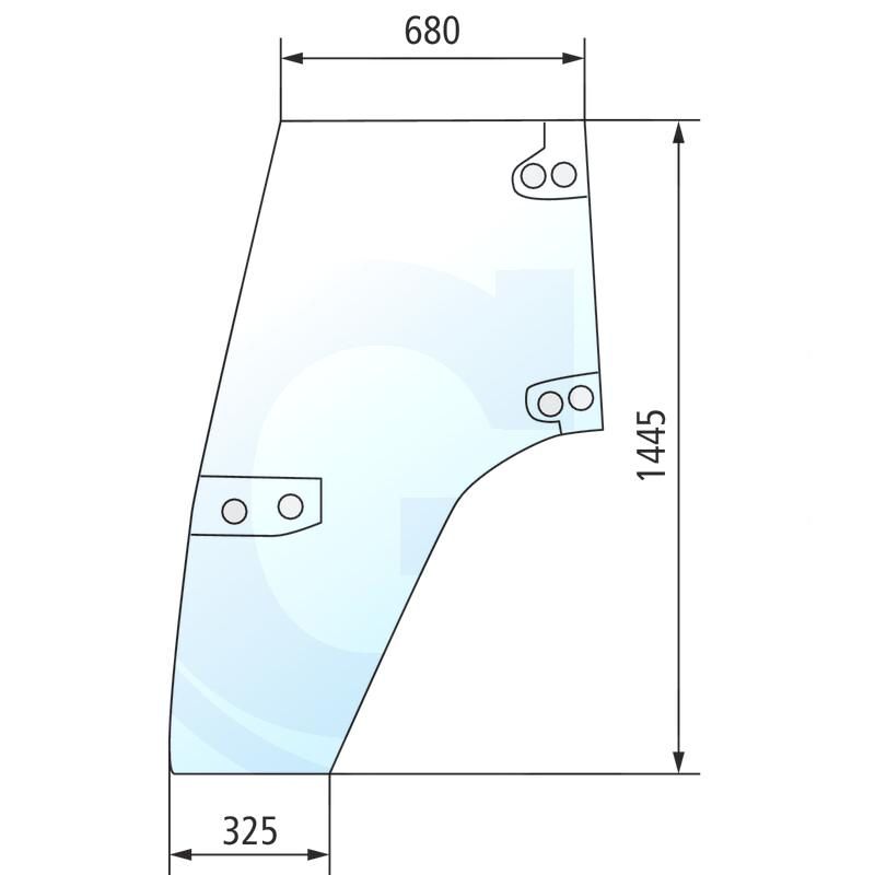 Szyba drzwi lewa CASE CS New Holland T7500 1-34-621-080