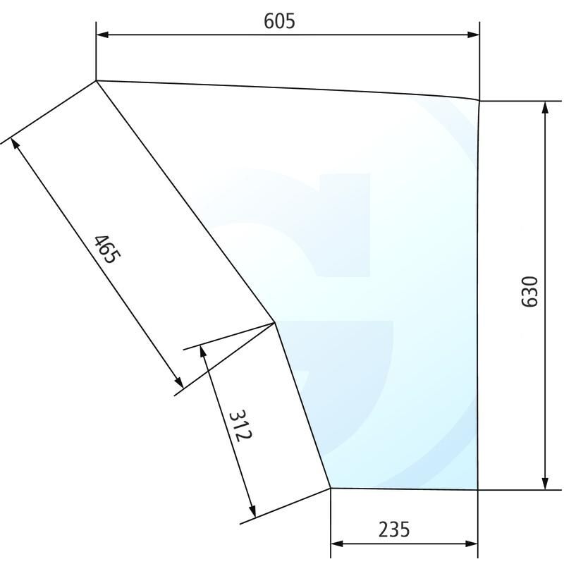 Szyba dzielona dolna, prawa Ford seria 10 83944241